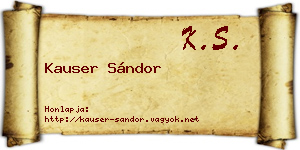 Kauser Sándor névjegykártya