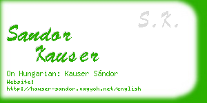 sandor kauser business card